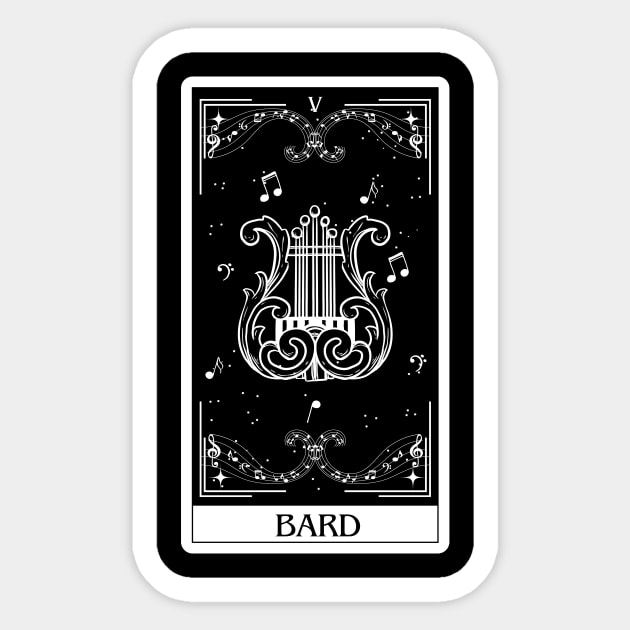 Bard Tarot Card D&D Nat 20 Dungeons & Dragons Sticker by JaeSlaysDragons